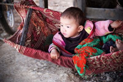 small child in hammock