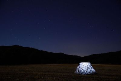 tent at night