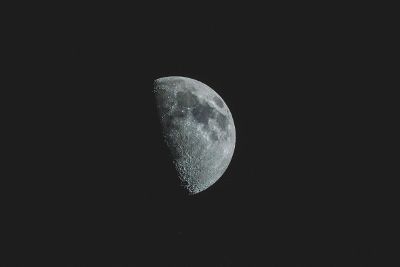 detailed half moon in space