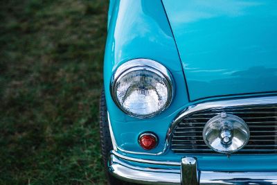 blue car fender