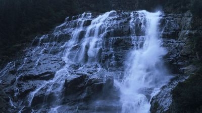 waterfall on rocks