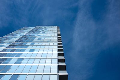 skyscraper ground view