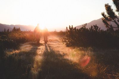 walking toward the sunset