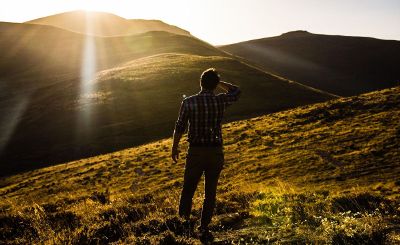 man on hill