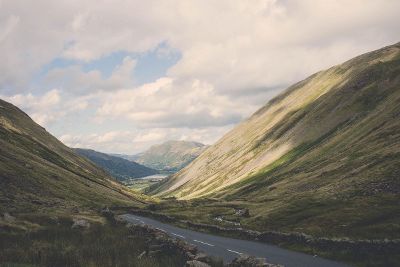 road in a valley