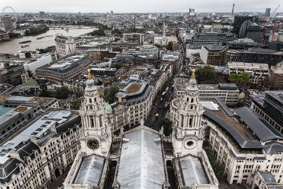 city from sky view