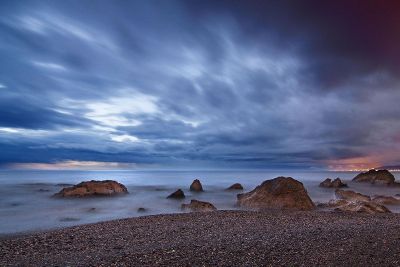 cloudy sky over rocks