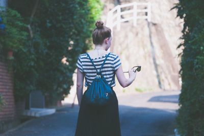 young woman taking a stroll