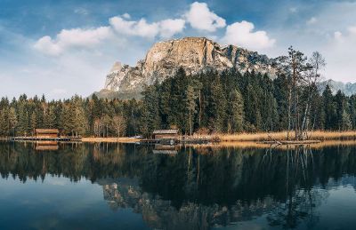 wooden dock on a lake