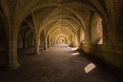 empty arched hallway