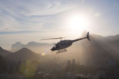 helicopter in the mountains