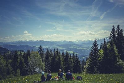 four friends enjoying the view