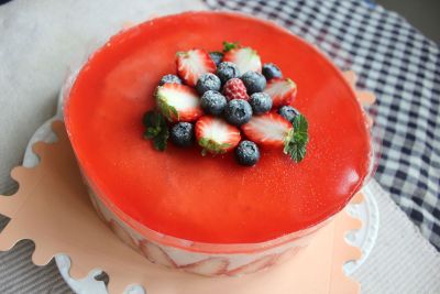 fruit pastry with berries on a table