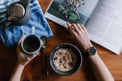 relaxing breakfast