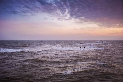 ocean at dusk