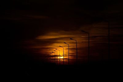 streetlights in the dark