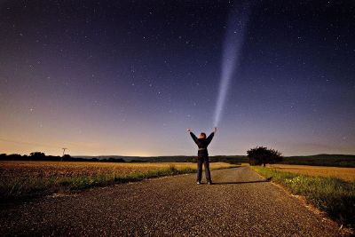 under the starry sky