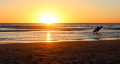 sunset on surfer beach