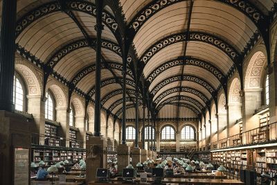 inside a library