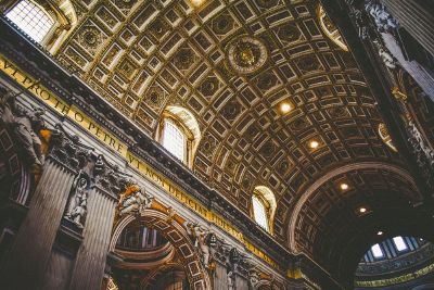 a church ceiling