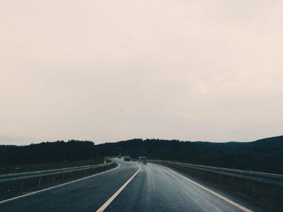 view from windshield of vehicle on interstate