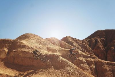 biking in the desert