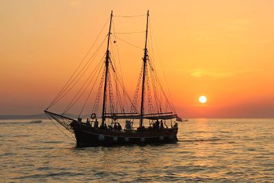 sunset ship