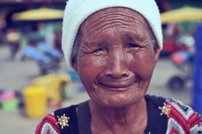 old woman looking