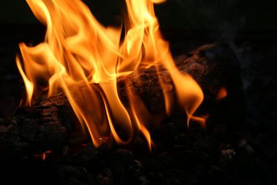 log on fire