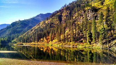 lake and mountain scene