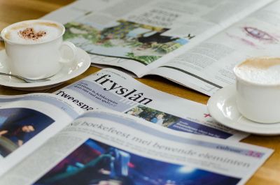 newspapers and coffee