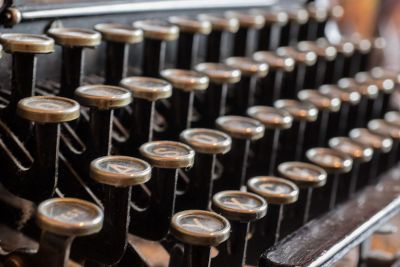 closeup of a typewriter