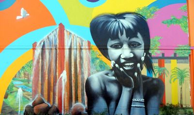 street art mural of a girl