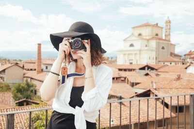 woman taking a photograph