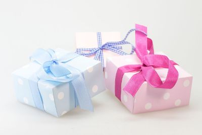 two wrapped gifts