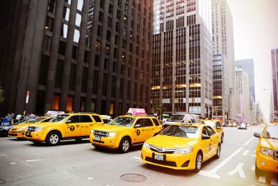 taxis in the city