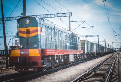 train in rail yard