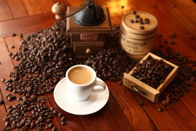 coffee beans on table