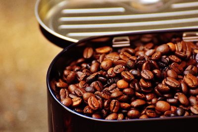 coffee beans in a can
