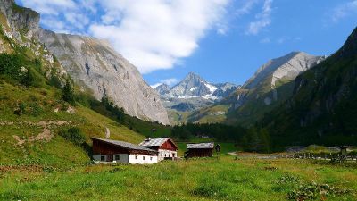 cottage in alpine mountain valley