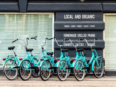 bikes in front of building