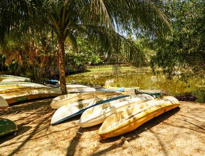 canoes by the ocean