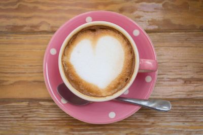 cappuccino with heart shaped foam