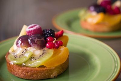 fruit tart on plate