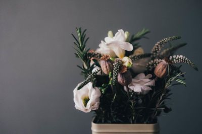 bunch of flowers in pot