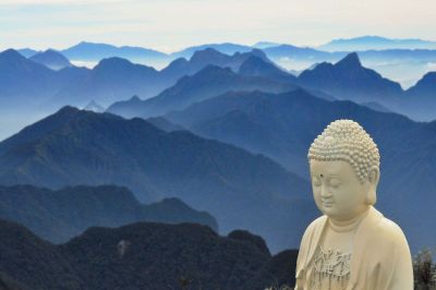 silent budda on mountain