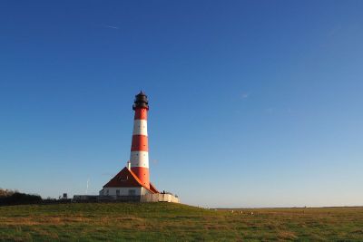 lighthouse in a meadow