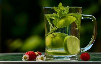 pitcher of water with lime