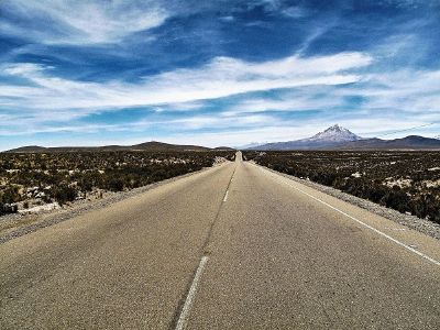 the road and the sky