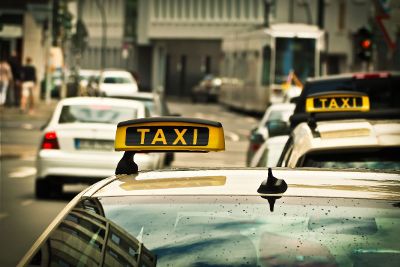 taxi on road